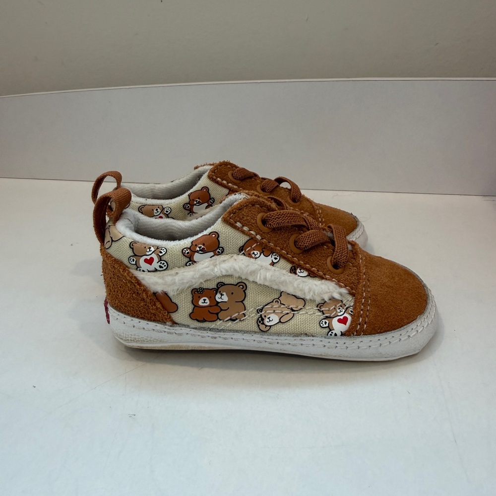 Vans Brown Bear Print Kids Shoes